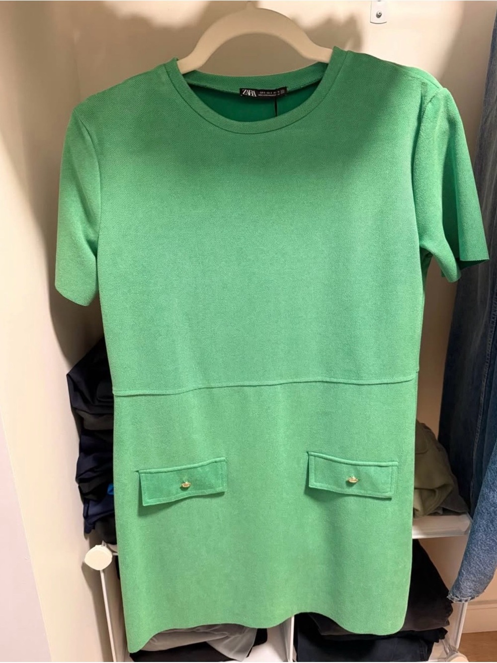 Zara Girls' Bright Green Short Sleeve Pocket Tee